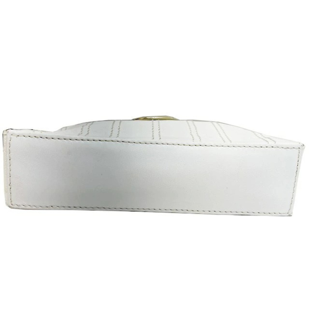 CELINE Accessory Clutch White Leather Intrecciato Bag - Picture 2 of 9